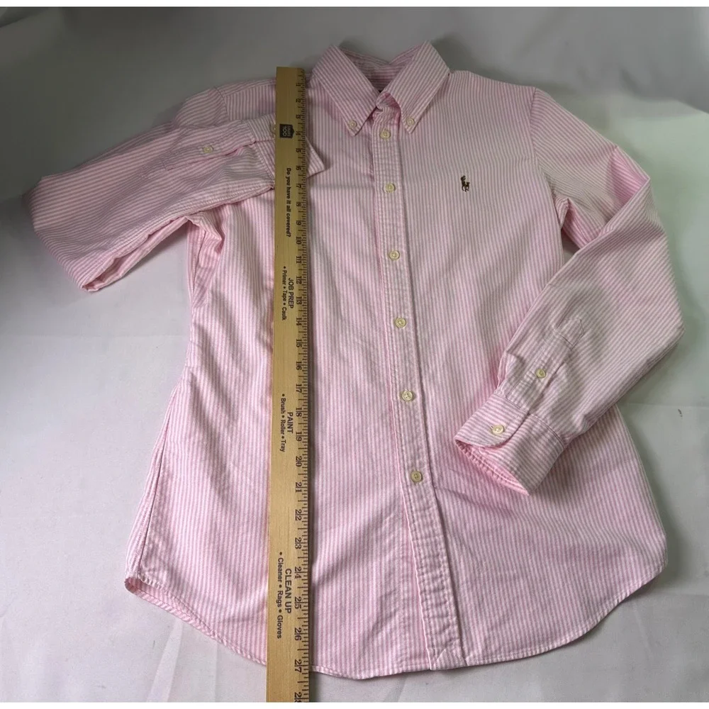 Ralph Lauren Pink Striped Casual Button Down Shirt - Picture 8 of 9